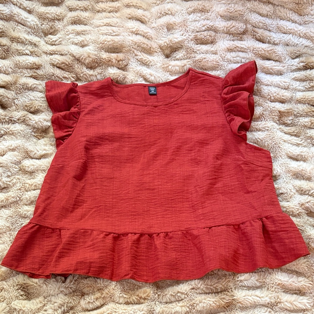 Ruffled Red Top